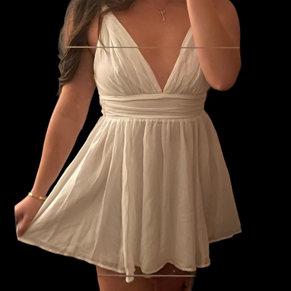 NWOT Chiffon Little White Dress